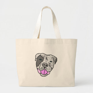Unique & Stylish Pit Bull Love Graphic Large Tote Bag