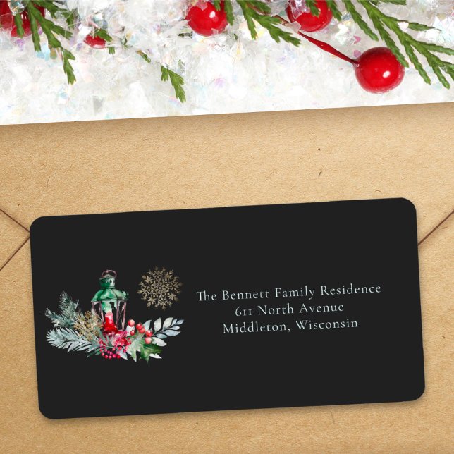 Unique Stylish Script Christmas Return Address Label (Creator Uploaded)