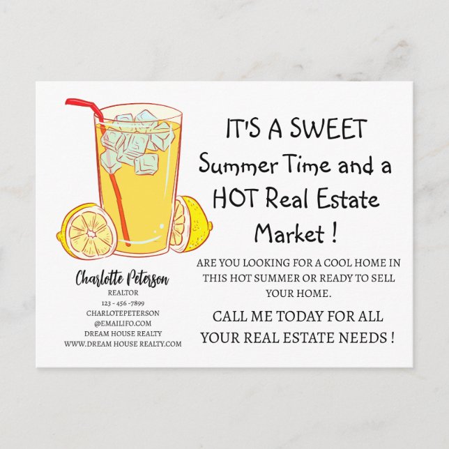 Unique Summer Real Estate Marketing Promotional  Postcard (Front)