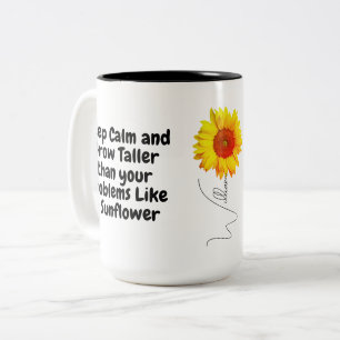 Unique Sunflower Coffee Mug with Positive Quote