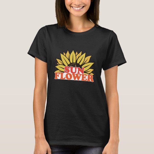 Unique Sunflower Cute Flower Graphic T-Shirt (Front)