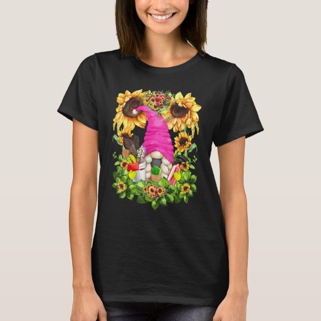 Unique Sunflower Mom Gnome Graphic For Women Clean T-Shirt (Front)
