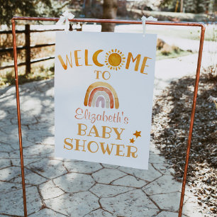 Unique Sunshine, Moon, Rainbow and Stars Welcome  Poster