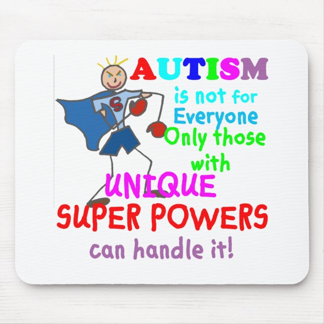 Unique Super Powers Autism Mouse Mat (Front)