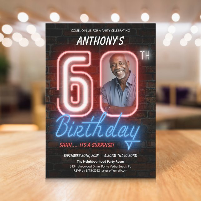 Unique Surprise 60th Birthday Party Invitation (Unique Surprise 60th Birthday Party Invitation)