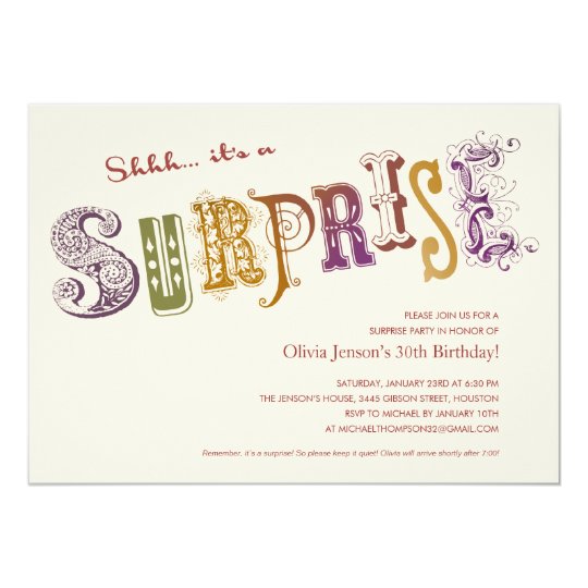 Unique Surprise Party Invitations