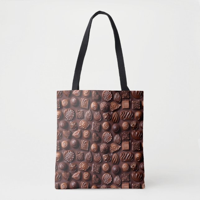 Unique Sweet Funny Brown Chocolate Dessert  Tote Bag (Front)