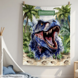 Unique T-Rex Blanket Personalised Birthday Gift  