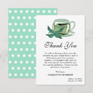 Unique Tea Party Bridal Shower Thank You Card