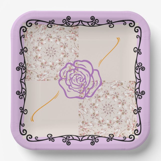 Unique Tea Party Plates or Wedding Plates (Front)