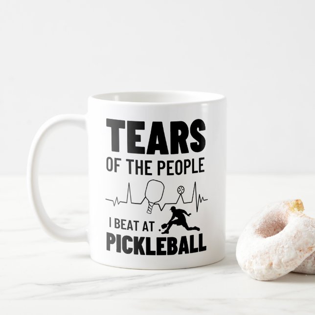 Unique Tears Of The People I Beat At Pickleball  Coffee Mug (With Donut)
