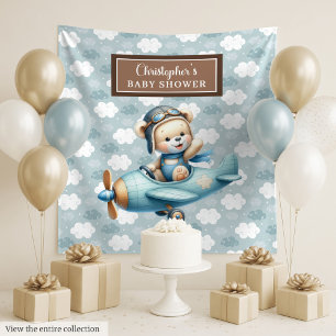 Unique Teddy Bear Pilot Baby Shower Decoration Tapestry