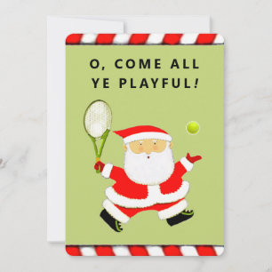 Unique Tennis Christmas Holiday Card