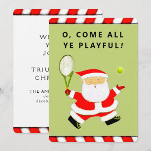 Unique Tennis Christmas Holiday Card