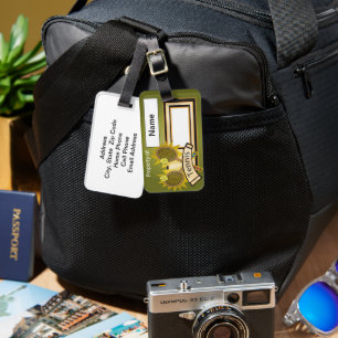 Unique Tennis Illustration Luggage Tag