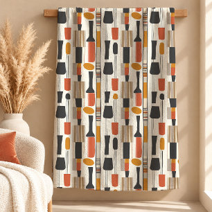 Unique Terracotta Copper Boho Shapes Blanket