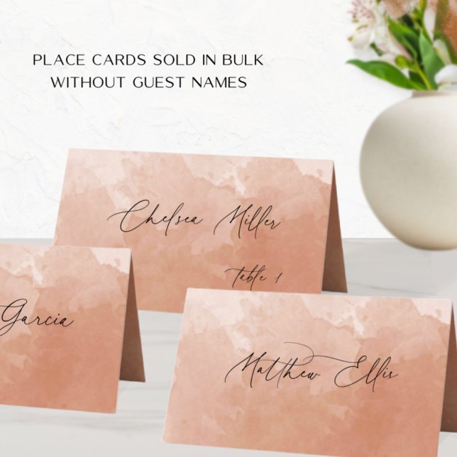 Unique Terracotta Watercolor Background Folded Place Card (Creator Uploaded)