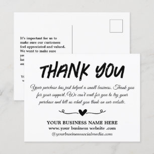 Unique Thank You Business  Postcard