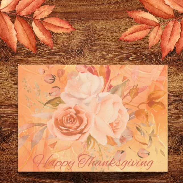 Unique Thanksgiving Floral Greeting Holiday Card (Heartfelt gratitude expressed on a beautiful floral Thanksgiving Card)