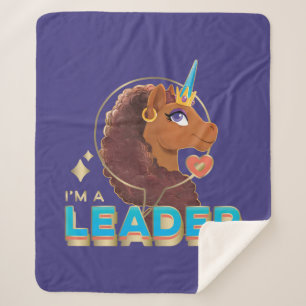 Unique the Unicorn “I’m a Leader” Design Sherpa Blanket