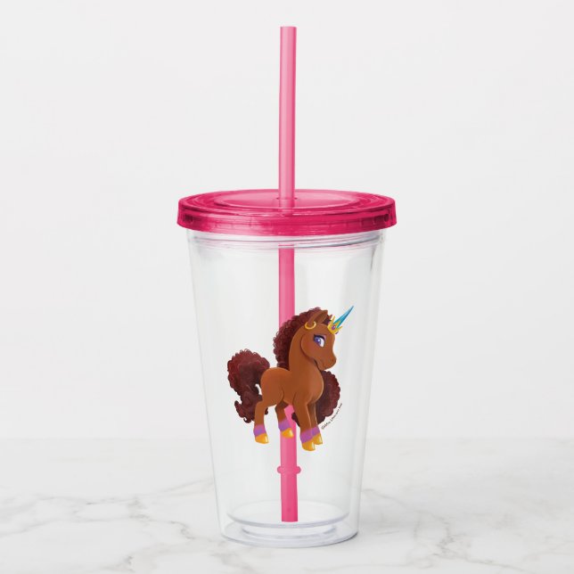 Unique the Unicorn Standing Proud Acrylic Tumbler (Front)