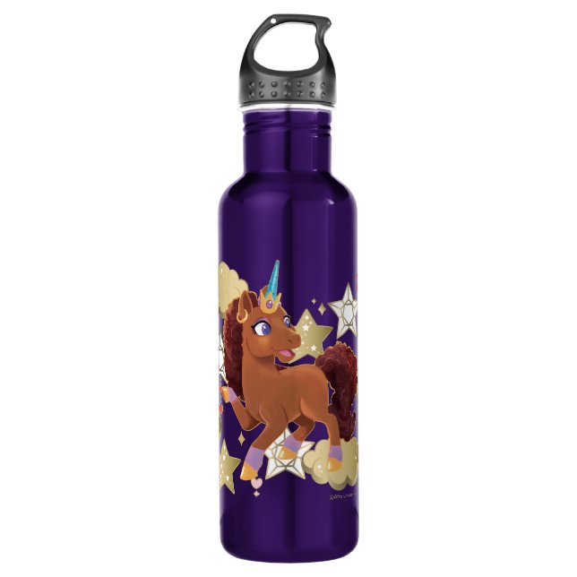 Unique the Unicorn Stars & Clouds 710 Ml Water Bottle (Front)