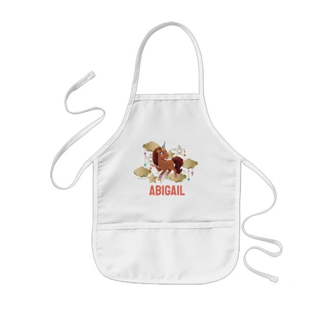 Unique the Unicorn Stars & Clouds Kids Apron (Front)