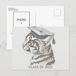 Unique Tiger Graduation Announcement Postcard