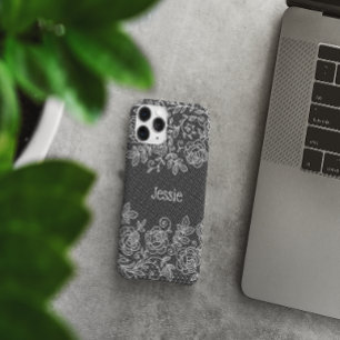 Unique Transparent Faux Floral Lace Personalised iPhone 11 Case