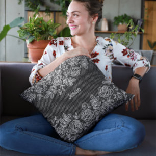 Unique Transparent Faux Floral Lace Personalised Cushion