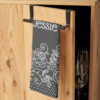 Unique Transparent Faux Floral Lace Personalised Tea Towel