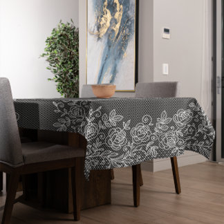 Unique Transparent Floral Lace on ANY BG Colour Tablecloth