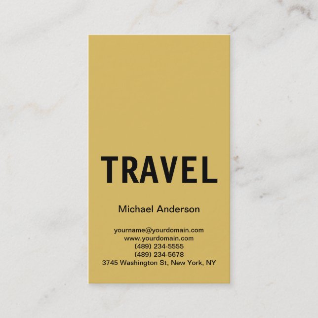 Unique Travel Agent Business Card (Front)