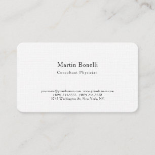 Unique Trend Minimalist Consultant Physician Linen Business Card