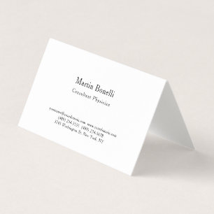 Unique Trend Minimalist Consultant Physician Linen Business Card