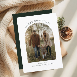 Unique Trendy Beuatiful Merry Christmas Arch Photo Holiday Card