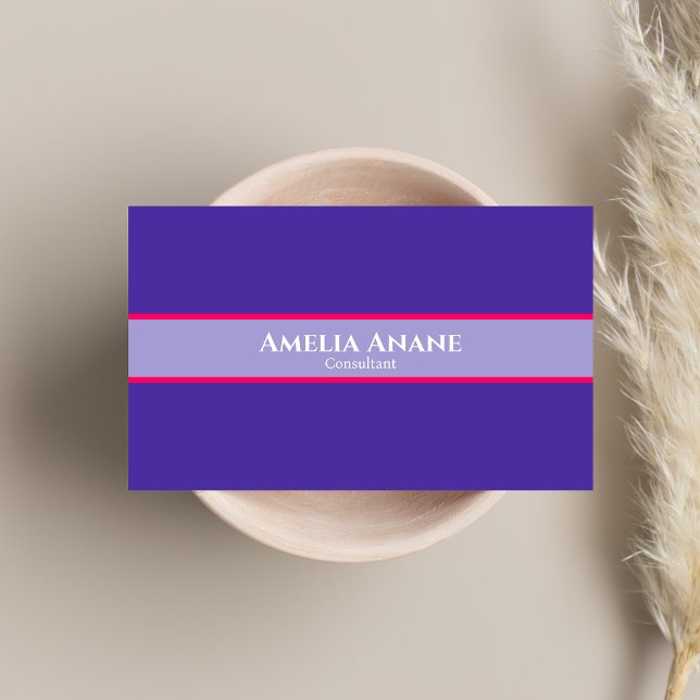 Unique Trendy Bold Blue & Pink Script  Business Card (Creator Uploaded)