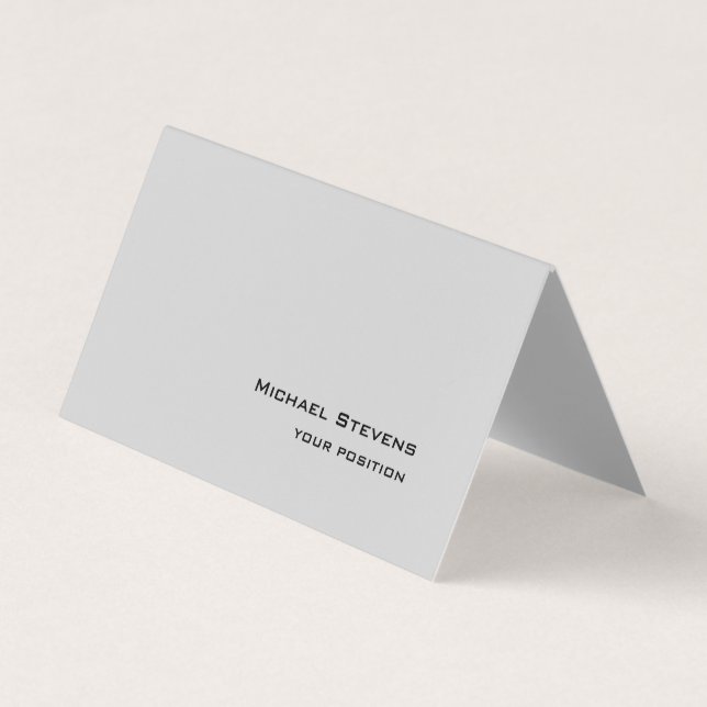 Unique Trendy Light Grey Professional Business Card (Front)