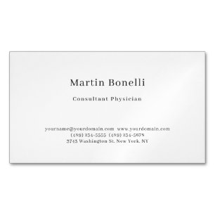Unique Trendy Minimalist Consultant Physician Magnetic Business Card