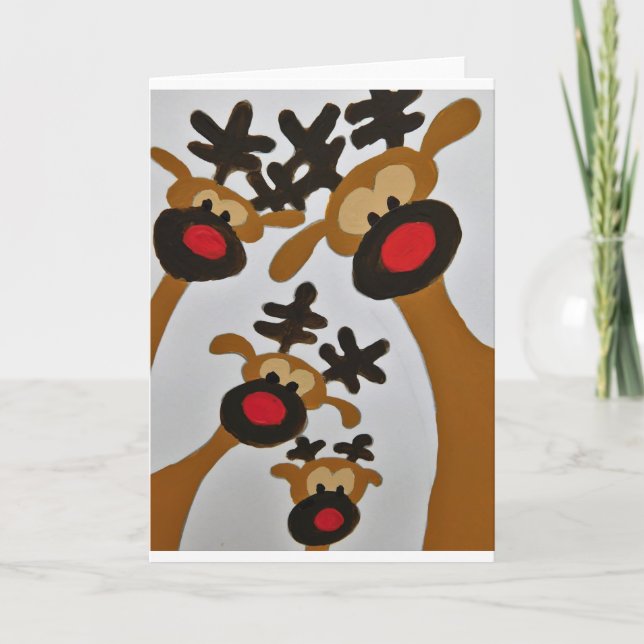 Unique Trendy Modern Eye Catching design Holiday Card (Front)