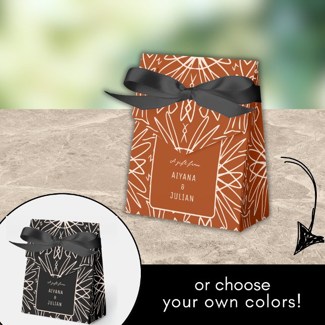 Unique Tribal Drawings Favour Boxes with Bow (Creator Uploaded)
