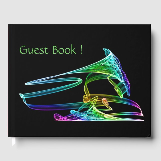 Unique Trumpet Music Rainbow Guest Book (Front)
