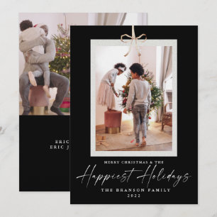 Unique Two Photo Happiest Christmas Holiday Card