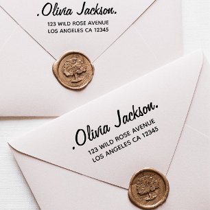 Unique Typography Script Company Return Address Self-inking Stamp