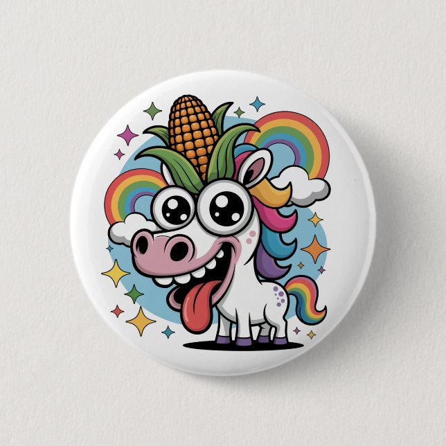 Unique Unicorn 6 Cm Round Badge (Front)