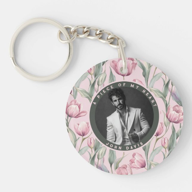 Unique Unique Gifts Custom Photo Tulip Key Ring (Front)