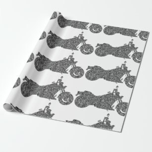 Unique unusual motorcycle wrapping paper