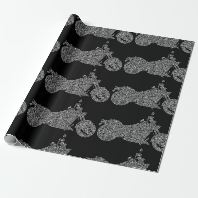 Unique unusual motorcycle wrapping paper (Unrolled)
