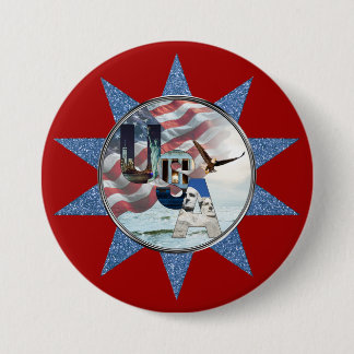 Unique USA Historical Landmark Letters Patriotic 7.5 Cm Round Badge