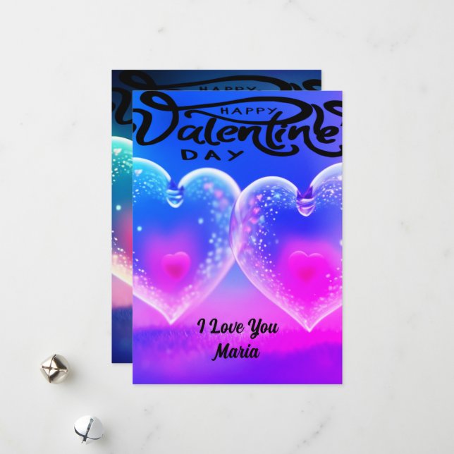 Unique Valentine Abstract Colourful And Vivid Card (Front/Back In Situ)